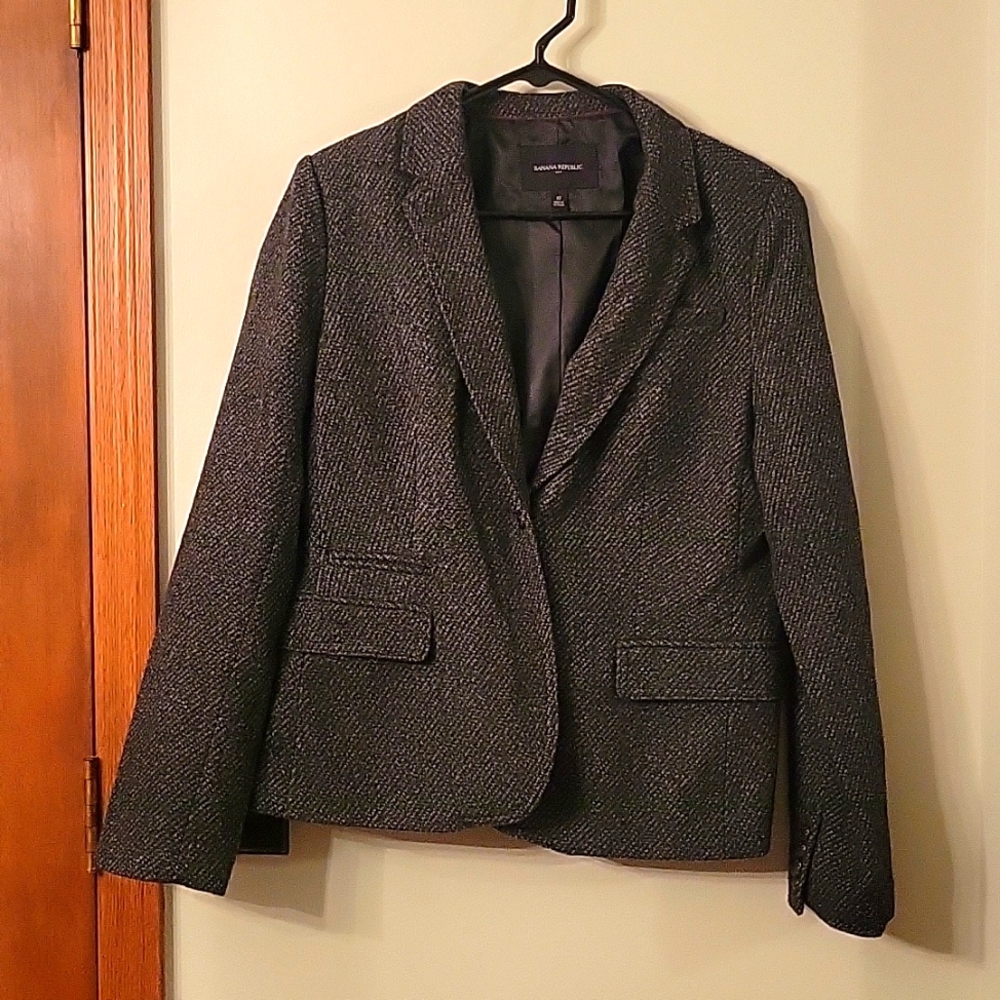 Banana Republic plaid Black Blazer